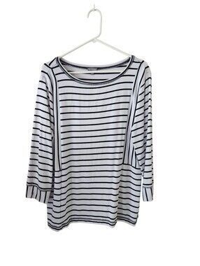 T By Talbots Blue Striped Top